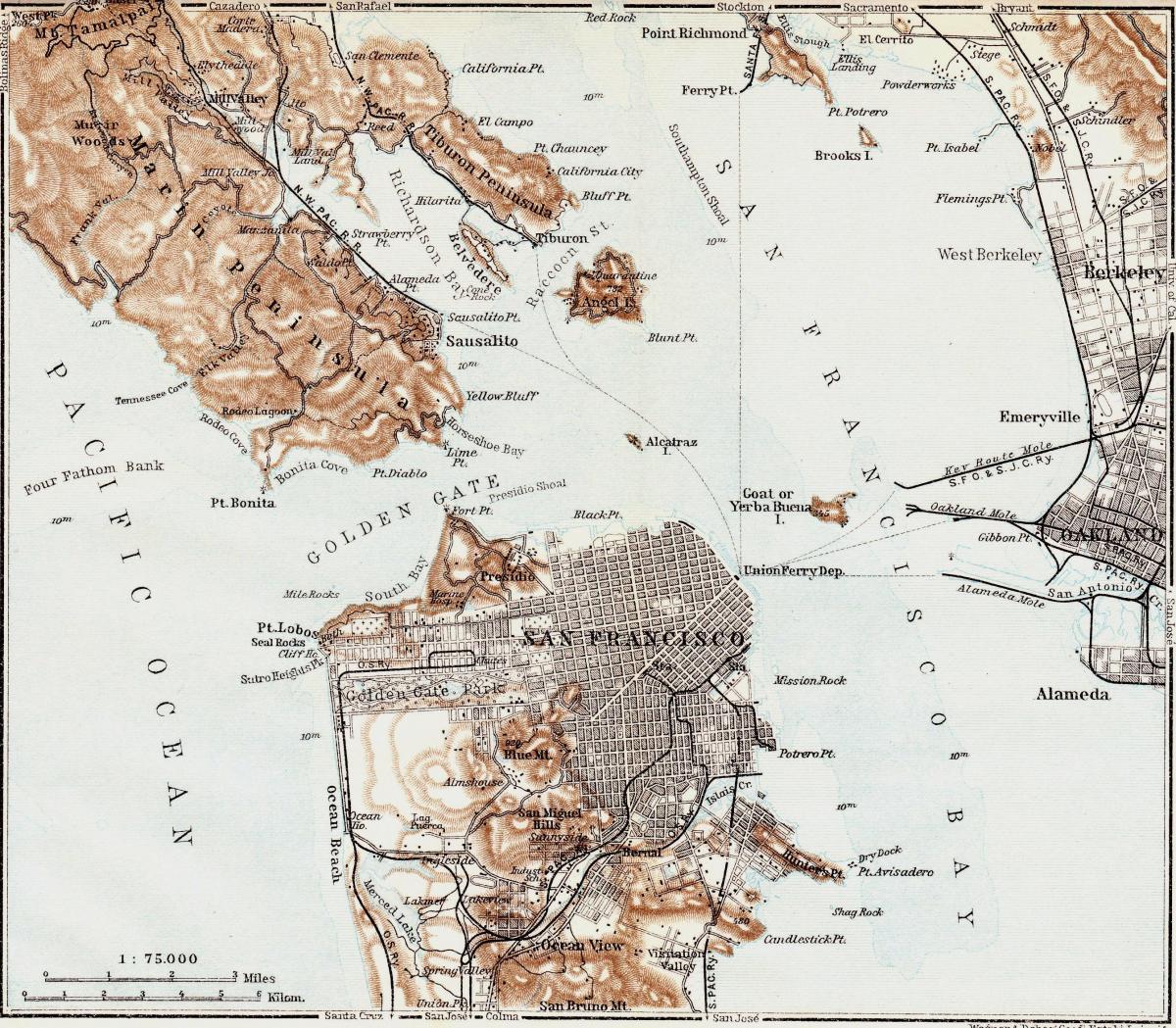 Harta e vintage San Francisko 