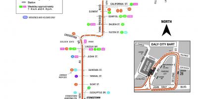 San Francisko autobus 28 rrugë hartë