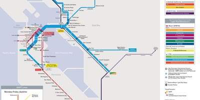 Bay area transportit publik hartë