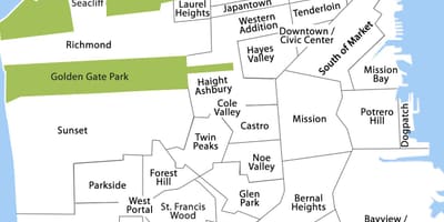 Harta e bayview distriktit në San Francisko 