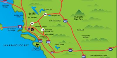 East bay i kalifornisë hartë