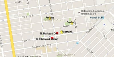 Harta e fileto zonën e San Franciskos