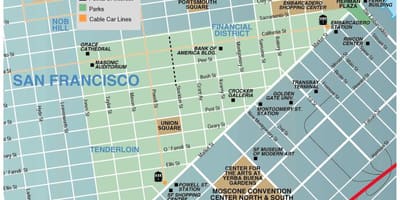 Harta e bashkimit sheshin zonën e San Franciskos