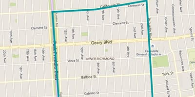 Harta e kësaj zone distriktit në San Francisko
