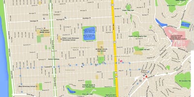 Harta e perëndimit të distriktit në San Francisko