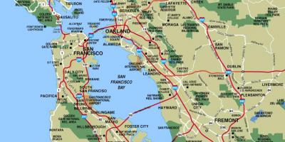 Harta e qyteteve rreth San Francisko