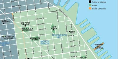 Harta e veriut të plazhit të San Franciskos