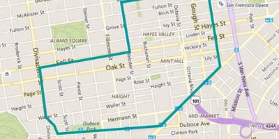 Harta e hayes luginën San Francisko