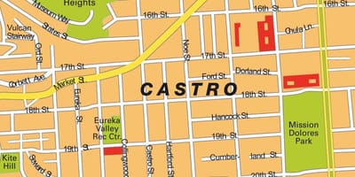 Harta e kastro distriktit në San Francisko