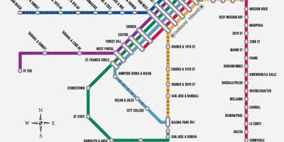 SF muni metro hartë