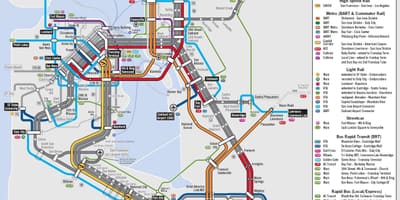 San Francisko në masë transit hartë