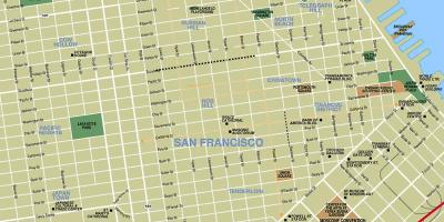 Harta e në qendër të qytetit San Francisco ca