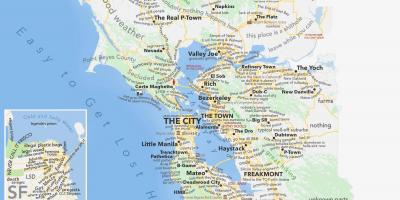 San Francisco bay area hartë kaliforni