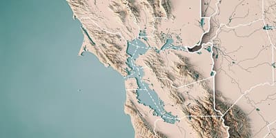 Harta e San Francisco bay topografike 
