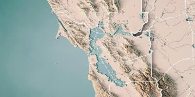 Harta e San Francisco bay topografike 