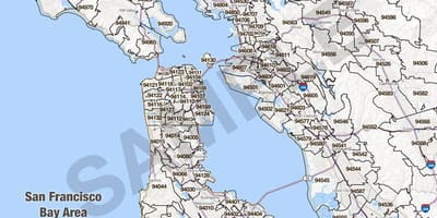 Bay area kodin e zonës hartë