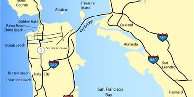 Harta e San Franciskos plazhet