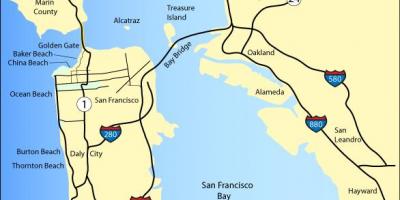 Harta e San Franciskos plazhet