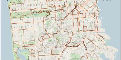 San Francisko biçikletë hartë