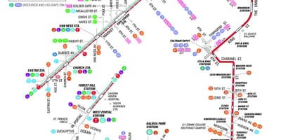 San Francisko autobusi i qytetit hartë