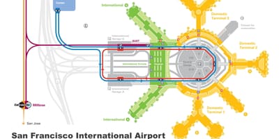 San Francisko aeroport me qira e makinave hartë