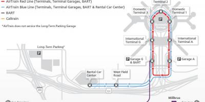 Harta e SFO airtrain